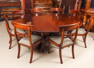 Vintage 6ft 6" Round Table  & 8 Chairs William Tillman 20th Century | Ref. no. 09416a | Regent Antiques