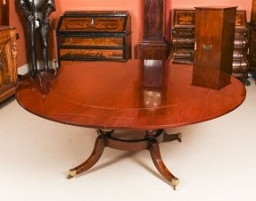 Vintage 6ft  Diam Mahogany Jupe Dining Table & Leaf Cabinet. Mid 20th C | Ref. no. 09422 | Regent Antiques