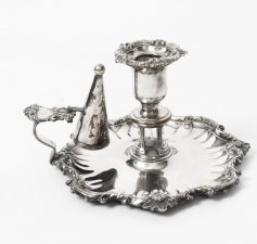 Antique  George III Old Sheffiled Plate Chamber stick  Circa 1780 | Ref. no. 09423a | Regent Antiques