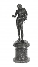Antique Grand Tour Patinated Bronze Figure of of Narcissus 1870 19th C