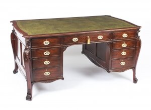 Antique Georgian Revival Mahogany Partners Pedestal Desk  19th Century | Ref. no. 09459 | Regent Antiques