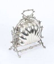 Antique Victorian Silver Plated Shell Folding Biscuit Box by Elkington 19thC