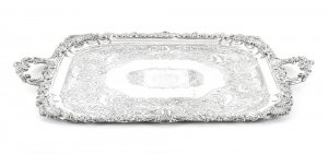 Antique Regency Old Sheffield Silver Plated Tray C 1820 with Cavendo Tutus Crest Antique Regency Old Sheffield Silver Plated Tray C 1820 with Cavendo Tutus Crest