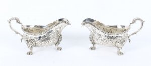 Antique Pair English Silver Sauce Boats, John & Joseph Angell 1830 19th Cent | Ref. no. 09477 | Regent Antiques