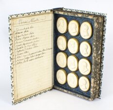 Antique Set 24 Book Framed Plaster Grand Tour Intaglios Emperors Artists  19th C | Ref. no. 09496 | Regent Antiques