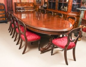Antique Victorian Mahogany Twin Base  Dining Table &10 chairs 19th Century | Ref. no. 09528a | Regent Antiques