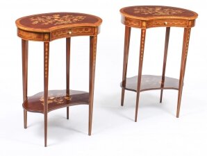 Antique Pair English Marquetry Kidney Shaped Occasionally Tables 19th C | Ref. no. 09538 | Regent Antiques