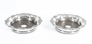 Antique Pair Old Sheffield Silver Plated Wine Coasters C1830 19th Century | Ref. no. 09547 | Regent Antiques