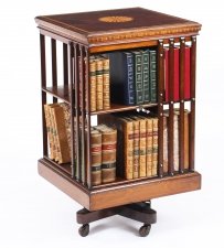 Antique Edwardian Revolving Bookcase Flame Mahogany c.1900 | Ref. no. 09552 | Regent Antiques