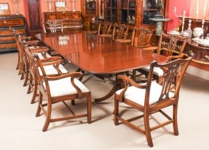 Antique George III Regency  Dining Table C1820 19th C with 10 Dining Armchairs | Ref. no. 09556b | Regent Antiques