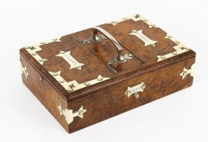 Antique Victorian Burr-Walnut and Brass mounted Cigar Box 19th Century | Ref. no. 09580 | Regent Antiques