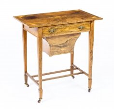 Antique Edwardian Inlaid Workbox Side Occasional Table 19th Century