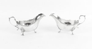 Antique Pair English Silver Plated Sauce Boats James Dixon & Sons 19th Cent | Ref. no. 09623 | Regent Antiques