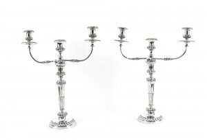 Antique Pair George IV  3 Light Old Sheffield Candelabra C1830  19th C | Ref. no. 09631 | Regent Antiques