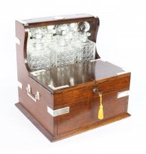 Antique English Victorian Oak Three Crystal Decanter Tantalus Dry Bar C1870 | Ref. no. 09648 | Regent Antiques