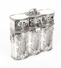 Antique Victorian English Silver Plated 3 Bottle Tantalus C1880 19th Century | Ref. no. 09701 | Regent Antiques