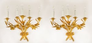 Antique Pair Louis XVI Revival Five Branch Wall Lights  c1920 | Ref. no. 09712 | Regent Antiques