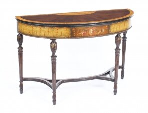 Antique Mahogany and Satinwood Hand-Painted Adam Revival Console Table 19th C | Ref. no. 09741 | Regent Antiques