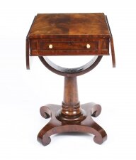 Antique William IV Flame Mahogany Drop Leaf Work Table c.1830 19th Century | Ref. no. 09750 | Regent Antiques