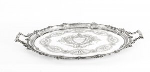 Antique Victorian Oval Silver Plated Tray by Mappin & Webb C 1880 19th Century