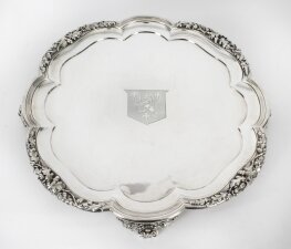 Antique Paul Storr Large William IV Silver Tray Salver by 1837 19th Century