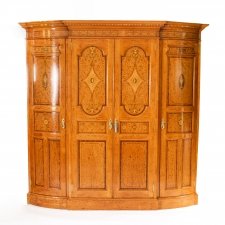 Antique Victorian English Satinwood & Tulipwood Wardrobe c.1880 19th C | Ref. no. 09782a | Regent Antiques