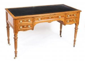 Antique Victorian Oak and  Pollard Oak Writing Table Desk c.1850 19th Century | Ref. no. 09804 | Regent Antiques