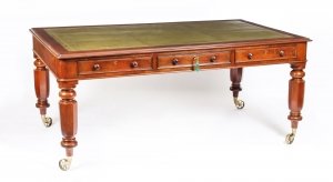 Antique William IV 6ft Mahogany Partners Library Table Desk 19th Century Antique William IV 6ft Mahogany Partners Library Table Desk 19th Century