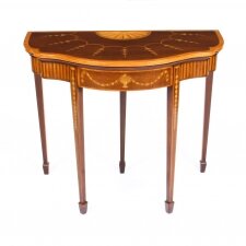 Antique Mahogany and Satinwood Inlaid Serpentine Card Console Table 19th C | Ref. no. 09827 | Regent Antiques