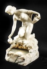 Antique Italian Carrara Marble Sculpture Kneeling Lady Base Illuminated C1900 | Ref. no. 09836 | Regent Antiques
