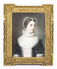 Antique English School Pastel Portrait of a Lady in Archaic Dress 18th Century | Ref. no. 09869 | Regent Antiques