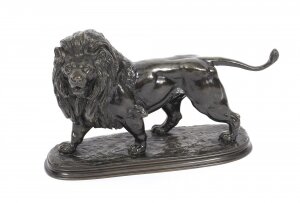 Antique French Bronze Sculpture of a Pacing Lion by Edouard Delabrierre 19th C | Ref. no. 09874 | Regent Antiques