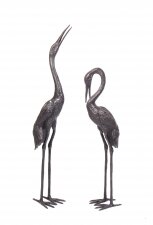 Vintage Pair of Bronze Cranes Brown Patina Late 20th Century | Ref. no. 09878f | Regent Antiques