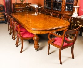 Antique  Pollard Oak Victorian Extending Dining Table 19th C & 10 Chairs | Ref. no. 09898b | Regent Antiques