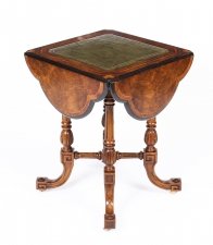 Antique Drop Leaf Burr Walnut  Games Writing Table c.1880 | Ref. no. 09909 | Regent Antiques