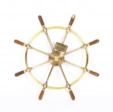 Mid Century 8-Spoke Brass & Walnut Ships Wheel HMS Whitby  Brown Bros | Ref. no. 09938 | Regent Antiques