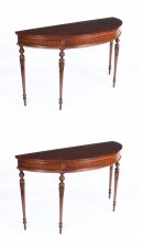 Antique Pair Edwardian Mahogany Demilune Console Side Tables 19th C | Ref. no. 09955 | Regent Antiques