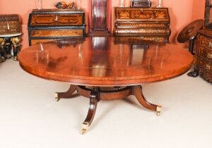 Bespoke 7ft Diameter Flame Mahogany Jupe Dining Table 21st C