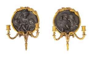 Antique Pair Beautiful  Ormolu and Bronze Wall Sconces Dated 1848 19th C | Ref. no. A1035 | Regent Antiques