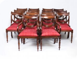 Vintage Set 14 Regency Revival Swag back Dining Chairs 20th Century