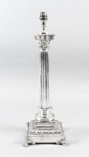 Antique Victorian Silver Plated Corinthian Column Table Lamp Ca 1880 19th C | Ref. no. A1047 | Regent Antiques