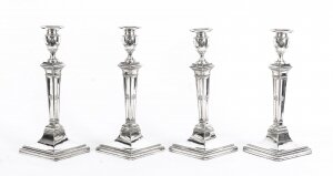 Antique Set of 4 Silver Plated Candlesticks by James Dixon & Sons Ca 1875 19th C | Ref. no. A1075 | Regent Antiques