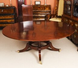 Vintage 6ft  Diam Mahogany Jupe Dining Table & Leaf Cabinet. Mid 20th C | Ref. no. A1087 | Regent Antiques