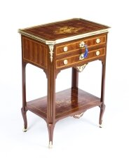 Antique French Parquetry & Marquetry Table en Chiffonière Work Table 19th C