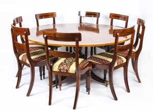 Vintage 5ft 6" diameter  Regency Revival Dining Table & 8 chairs 20th C | Ref. no. A1178a | Regent Antiques