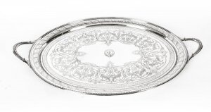 Antique Victorian Oval Silver Plated Twin Handled Tray 1870 19th Century | Ref. no. A1181 | Regent Antiques