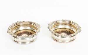 Antique Pair Old Sheffield Silver Plated Wine Coasters C1825 19th Century | Ref. no. A1185 | Regent Antiques