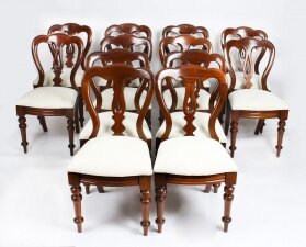 Antique Set 12 Victorian Mahogany Spoon Back Dining Chairs  19th C | Ref. no. A1209 | Regent Antiques