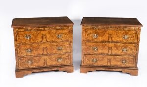 Vintage  Pair of Burr Walnut Bedside Chests Cabinets  20th C  70x80x50cm | Ref. no. A1211x | Regent Antiques