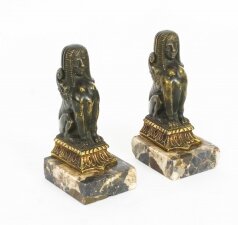 Antique Pair Patinated Bronze Sphinx Library  Bookends 19th Cent | Ref. no. A1214 | Regent Antiques